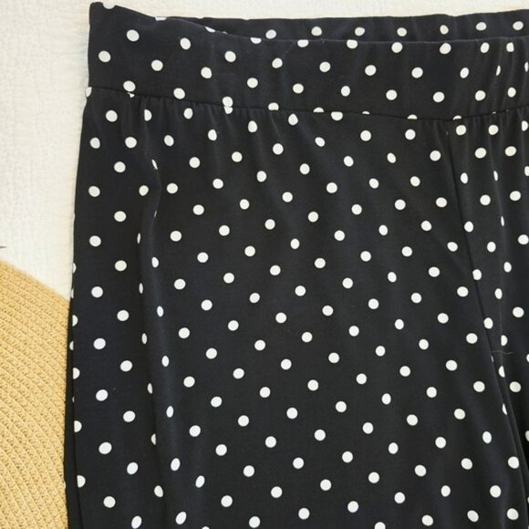 Chico's 3 Women's Pants Size XL 16 Black White Polka Dots Pull On Stretchy - Picture 4 of 12